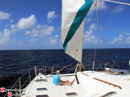 Sailing and Sunning on deck